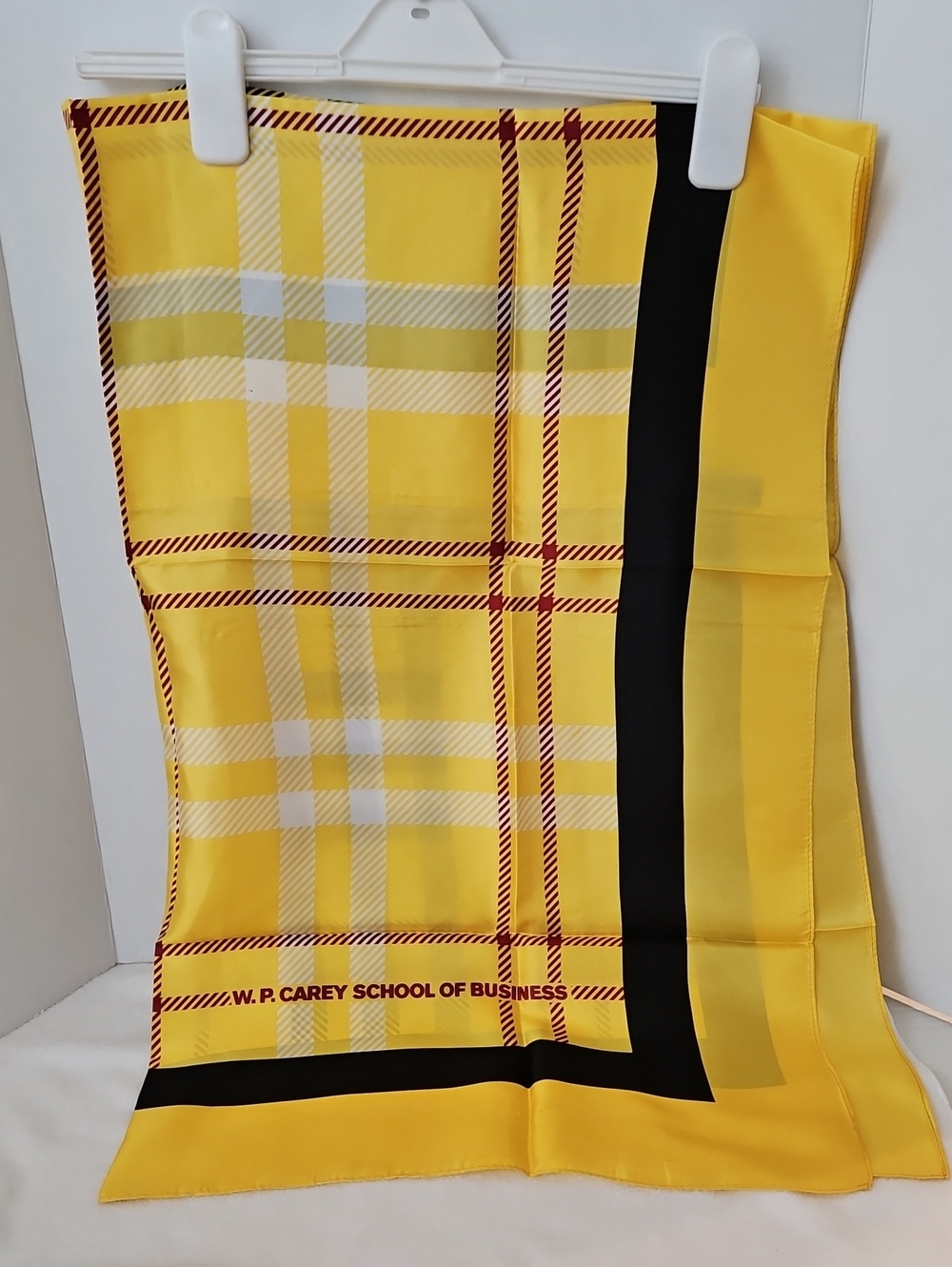Silk NWOT ASU W.P. Carey School of Business Collegiate Plaid Women's Scarf
